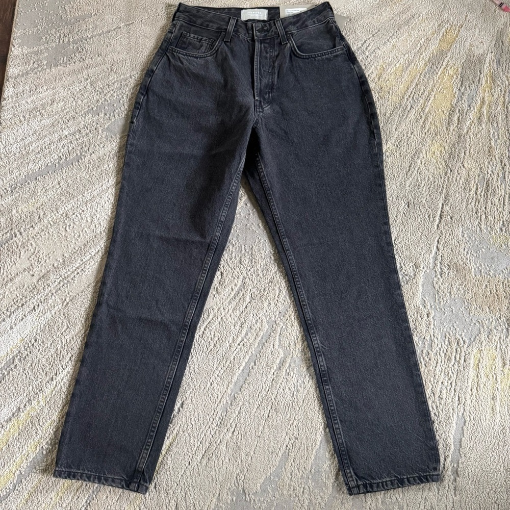 Everlane jeans The Curvy 90's Cheeky Straight Grey washed black 29 new - Picture 2 of 16